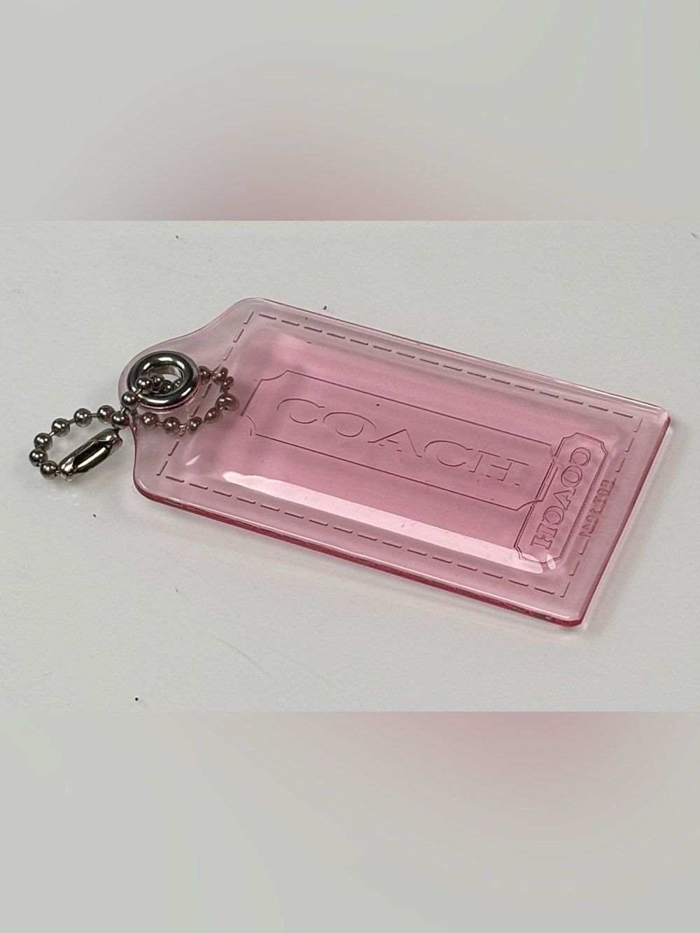 Coach Pink Acrylic Logo Charm Key hang tag